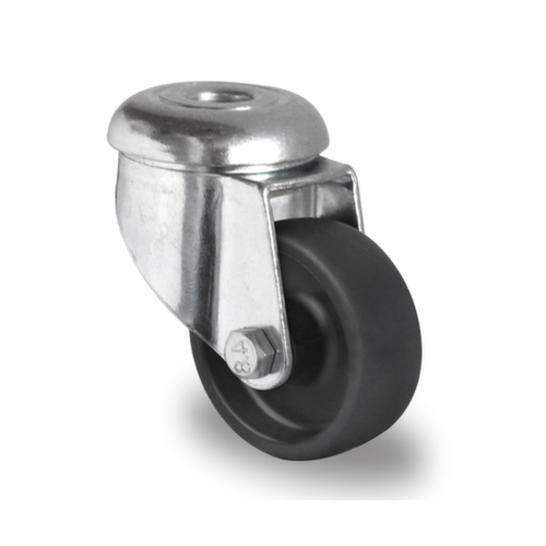 Cascoo Ruota orientabile con foro passante, gommatura in polipropilene