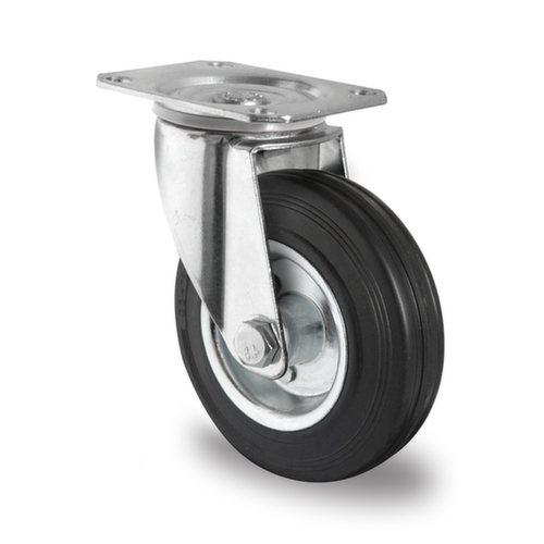 Cascoo Ruota girevole, carico massimo 250 kg, gommatura in gomma solida