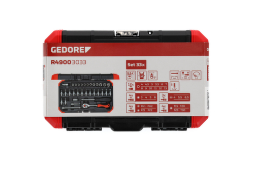 GEDORE R49003033 Set di chiavi a bussola 1/4" 4-13mm 33 pezzi
