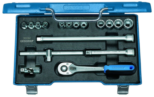 D 30 GMU-10 Set di chiavi a bussola 3/8" 17 pezzi profilo UD 6-19 mm