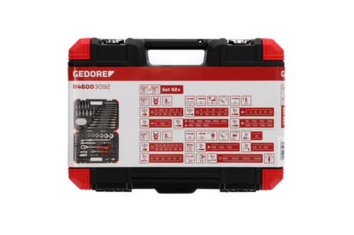 GEDORE R46003092 Set di chiavi a bussola 1/4"+1/2" 92 pezzi
