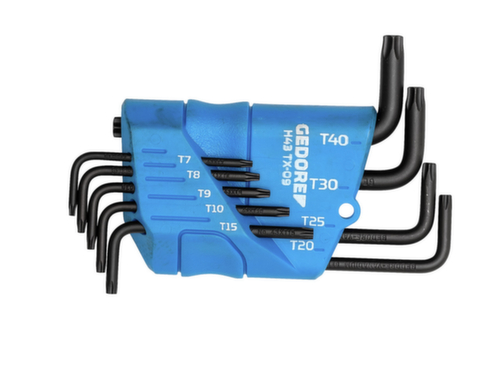 H 43 TX-08 Set di chiavi esagonali a L in supporto 8 pezzi TX T10-T45