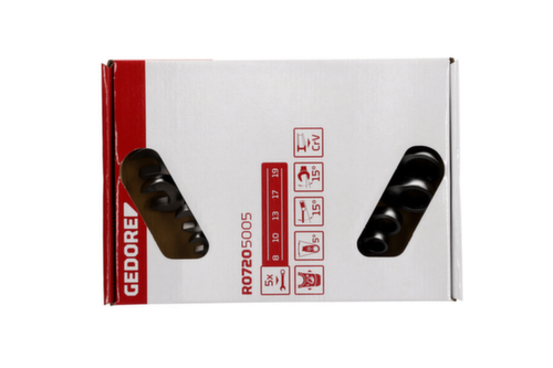 GEDORE R07205005 Set di chiavi combinate a cricchetto SW8-19 mm 5 pezzi