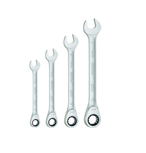 GEDORE S 7 R-04 Set di chiavi aperte con cricchetto ad anello in borsa