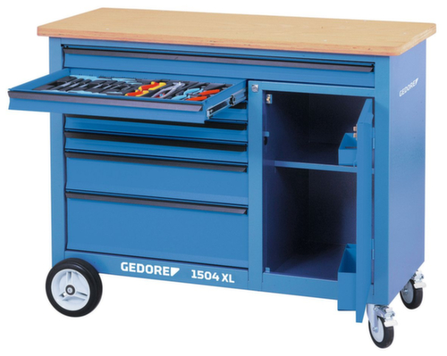 GEDORE 1504 XL Banco da lavoro a rulli largo 1,25 m con 7 cassetti