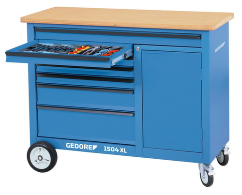 GEDORE 1504 XL Banco da lavoro a rulli largo 1,25 m con 7 cassetti