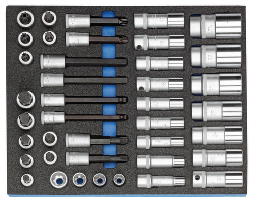 GEDORE 2005 CT2-D 19L Set di chiavi a bussola da 1/2" in modulo di controllo