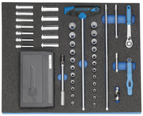 GEDORE 2005 CT2-D 20 assortimento di chiavi a bussola da 1/4" in modulo di controllo