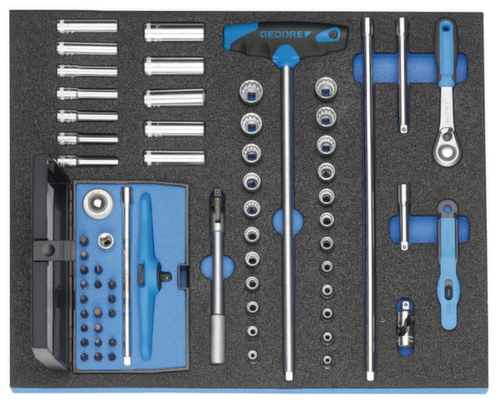 GEDORE 2005 CT2-D 20 assortimento di chiavi a bussola da 1/4" in modulo di controllo