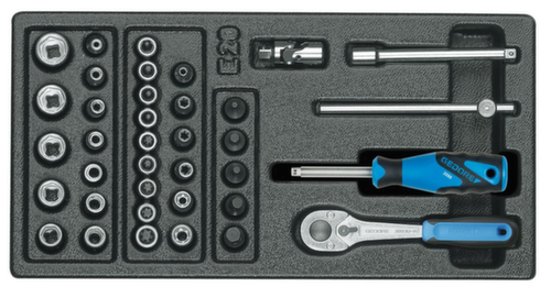 1500 ES-20 Assortimento di chiavi a bussola da 1/4" in modulo 1/3 ES