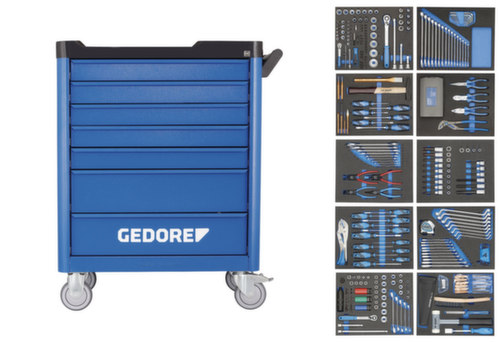 GEDORE WSL-L-TS-308 Carrello portautensili workster smartline con assortimento di utensili da 308 pezzi