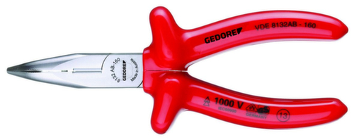 VDE 8132 AB-160 VDE Pinze a becchi piatti con isolamento a immersione 160 mm