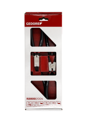 GEDORE R28002004 Set di pinze per anelli di sicurezza diritti + angolati a 90° 4 pezzi