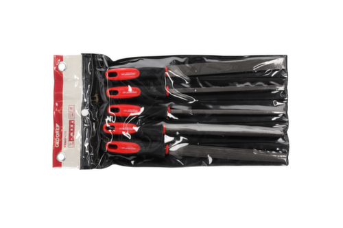 GEDORE R93000005 Set di lime a 3 tagli + 4 tagli + piatto + rotondo + mezzo 5 pezzi