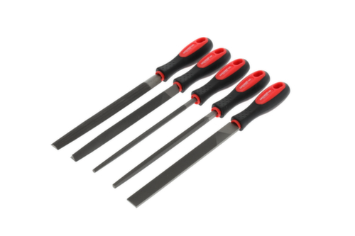 GEDORE R93000005 Set di lime a 3 tagli + 4 tagli + piatto + rotondo + mezzo 5 pezzi