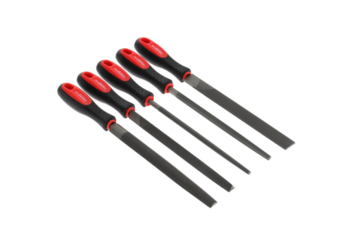 GEDORE R93000005 Set di lime a 3 tagli + 4 tagli + piatto + rotondo + mezzo 5 pezzi
