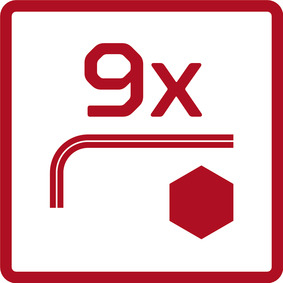 R36601009 Set di viti a testa esagonale 1,5-10 mm 9 pezzi con codice colore