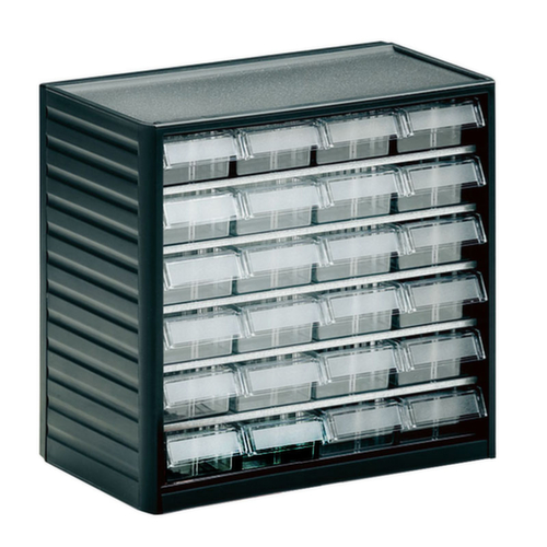 Treston modulo di contenitori trasparenti, 24 cassetto(i), grigio antracite/trasparente