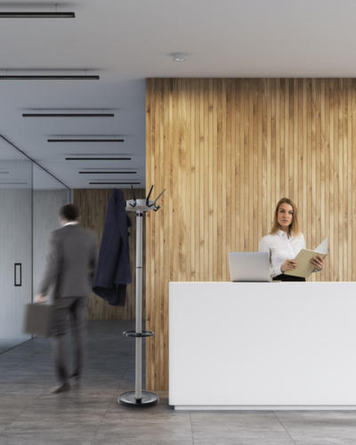 MAUL Appendiabiti MAULcaligo, con 16/8/8 ganci, RAL 9004 nero segnale / simile a RAL 9006 alluminio brillante