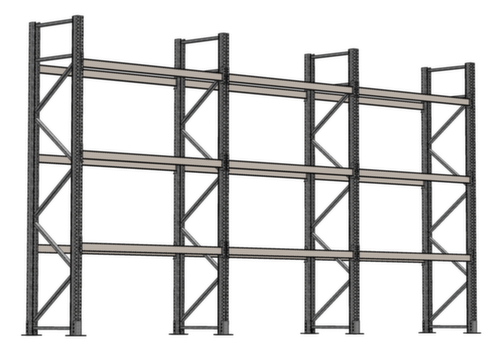 SCHULTE Portapallet per 24 pallet, 5965 mm di larghezza, 4 piani di stoccaggio
