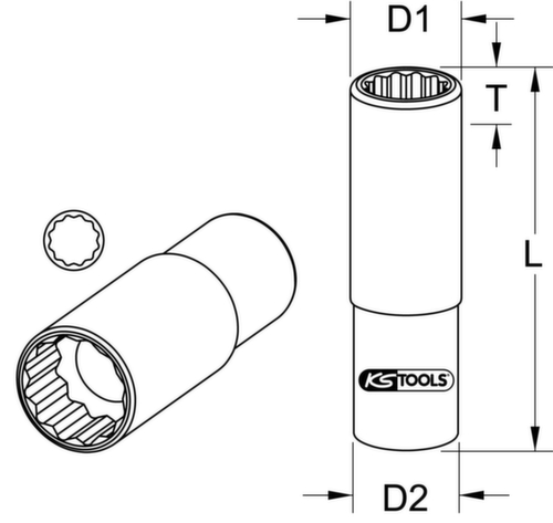 KS Tools 1/2" hexagon socket