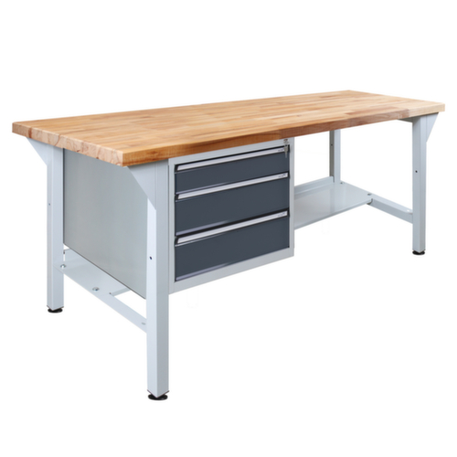 Banco da lavoro con piano in legno massiccio di faggio