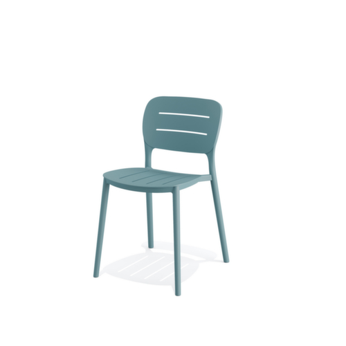 VEBA Sedia da terrazza Essentials Propi, sedile blu, telaio 4 gambe
