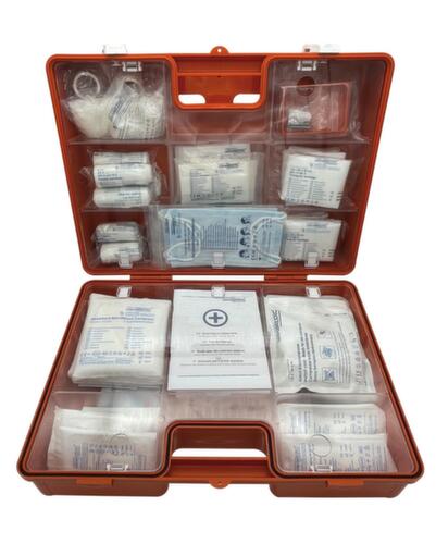 ultraMEDIC Kit di pronto soccorso Super con supporto a parete, riempimento secondo DIN 13169