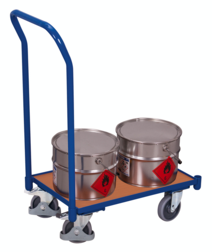 VARIOfit Carrello con maniglia a spinta per contenitori Euronorm, carico max. 250 kg, lunghezza x larghezza superficie di carico 610 x 415 mm