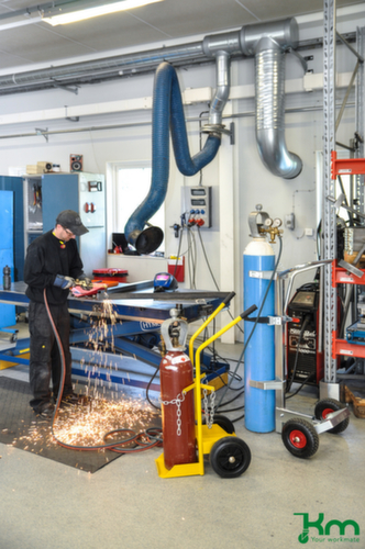 Kongamek Carrello portabottiglie, per bombola 2 x 20 l, gommatura in gomma solida