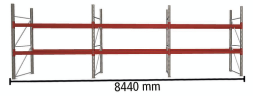 META Portapallet MULTIPAL per 27 pallet, 8440 mm di larghezza, 3 piani di stoccaggio