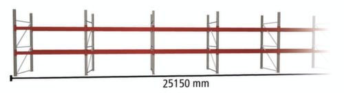 META Portapallet MULTIPAL per 81 pallet, 25150 mm di larghezza, 3 piani di stoccaggio