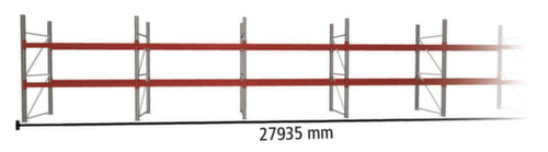 META Portapallet MULTIPAL per 90 pallet, 27935 mm di larghezza, 3 piani di stoccaggio