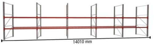 META Portapallet MULTIPAL per 45 pallet, 14010 mm di larghezza, 3 piani di stoccaggio