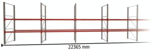 META Portapallet MULTIPAL per 72 pallet, 22365 mm di larghezza, 3 piani di stoccaggio