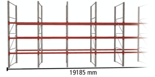 META Portapallet MULTIPAL per 80 pallet, 19185 mm di larghezza, 4 piani di stoccaggio