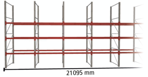 META Portapallet MULTIPAL per 88 pallet, 21095 mm di larghezza, 4 piani di stoccaggio
