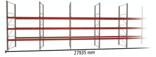 META Portapallet MULTIPAL per 120 pallet, 27935 mm di larghezza, 4 piani di stoccaggio