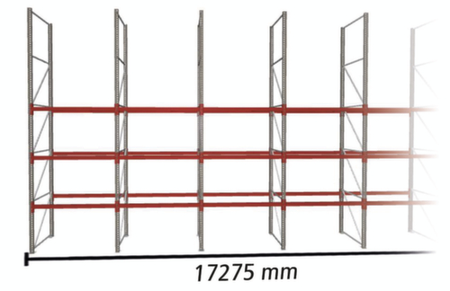 META Portapallet MULTIPAL per 72 pallet, 17275 mm di larghezza, 4 piani di stoccaggio