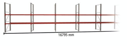 META Portapallet MULTIPAL per 36 pallet, 16795 mm di larghezza, 3 piani di stoccaggio