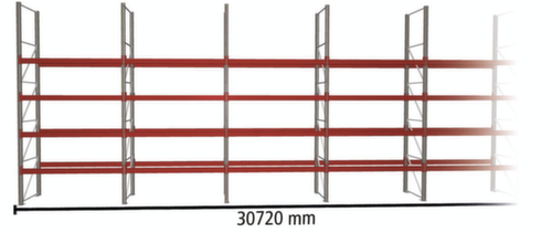 META Portapallet MULTIPAL per 110 pallet, 30720 mm di larghezza, 5 piani di stoccaggio