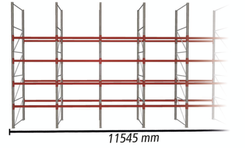 META Portapallet MULTIPAL per 60 pallet, 11545 mm di larghezza, 5 piani di stoccaggio