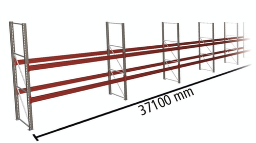 META Portapallet MULTIPAL per 120 pallet, 37100 mm di larghezza, 3 piani di stoccaggio