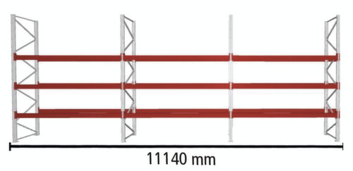 META Portapallet MULTIPAL per 48 pallet, 11140 mm di larghezza, 4 piani di stoccaggio