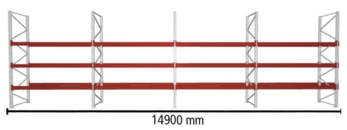 META Portapallet MULTIPAL per 64 pallet, 14900 mm di larghezza, 4 piani di stoccaggio