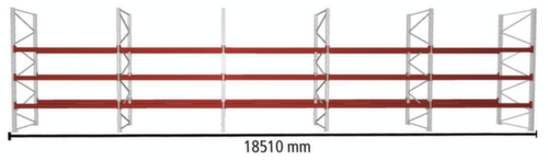 META Portapallet MULTIPAL per 80 pallet, 18510 mm di larghezza, 4 piani di stoccaggio