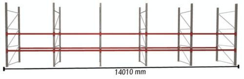 META Portapallet MULTIPAL per 45 pallet, 14010 mm di larghezza, 3 piani di stoccaggio