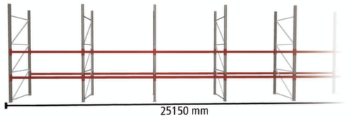META Portapallet MULTIPAL per 81 pallet, 25150 mm di larghezza, 3 piani di stoccaggio