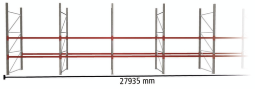 META Portapallet MULTIPAL per 90 pallet, 27935 mm di larghezza, 3 piani di stoccaggio