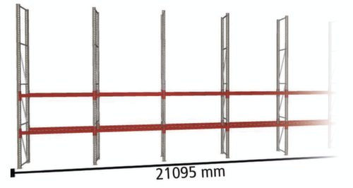 META Portapallet MULTIPAL per 44 pallet, 21095 mm di larghezza, 4 piani di stoccaggio
